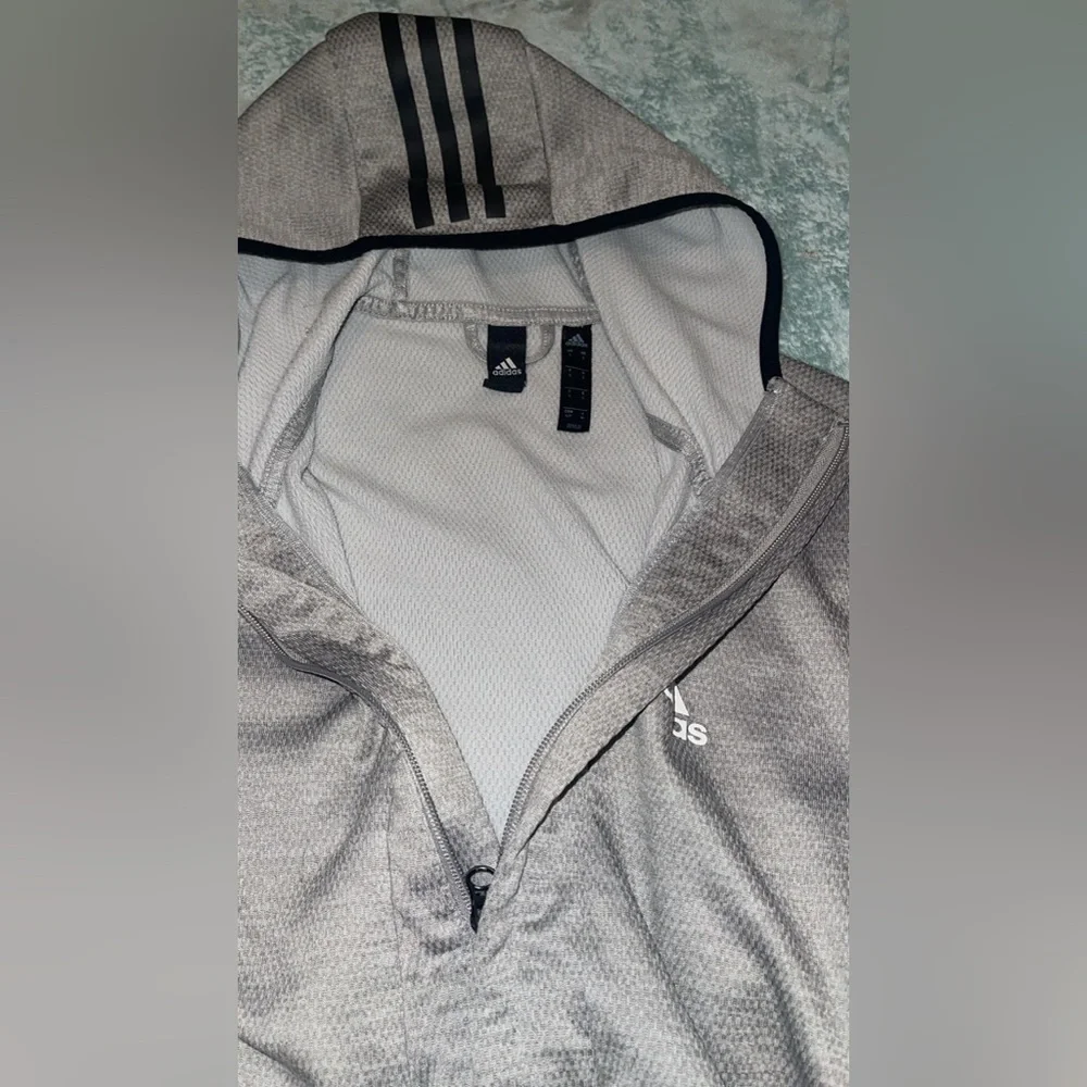 Adidas Climawarm Full-Zip Hoodie Men’s Small Light Gray